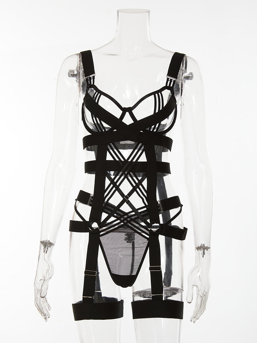 Erotic Women's Bandage Bodysuit