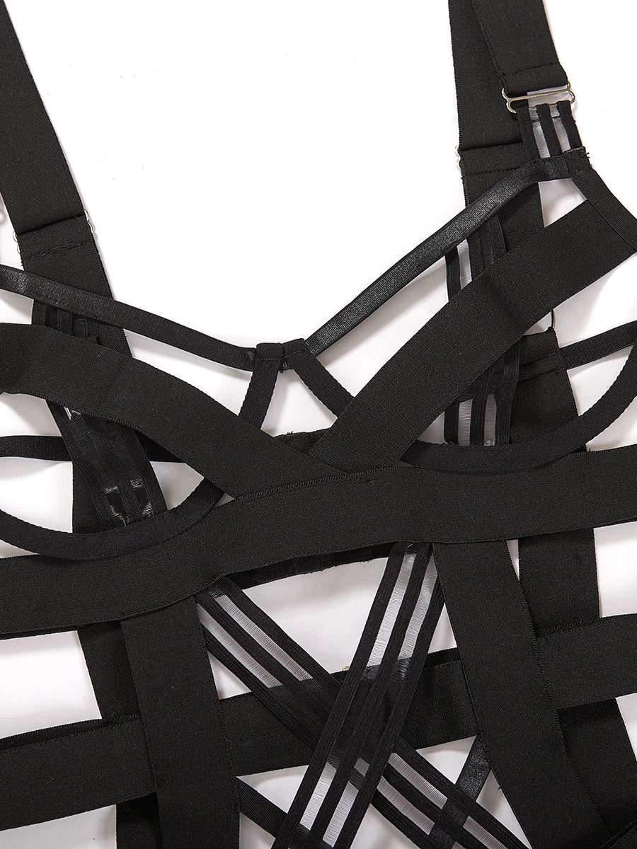 Erotic Women's Bandage Bodysuit