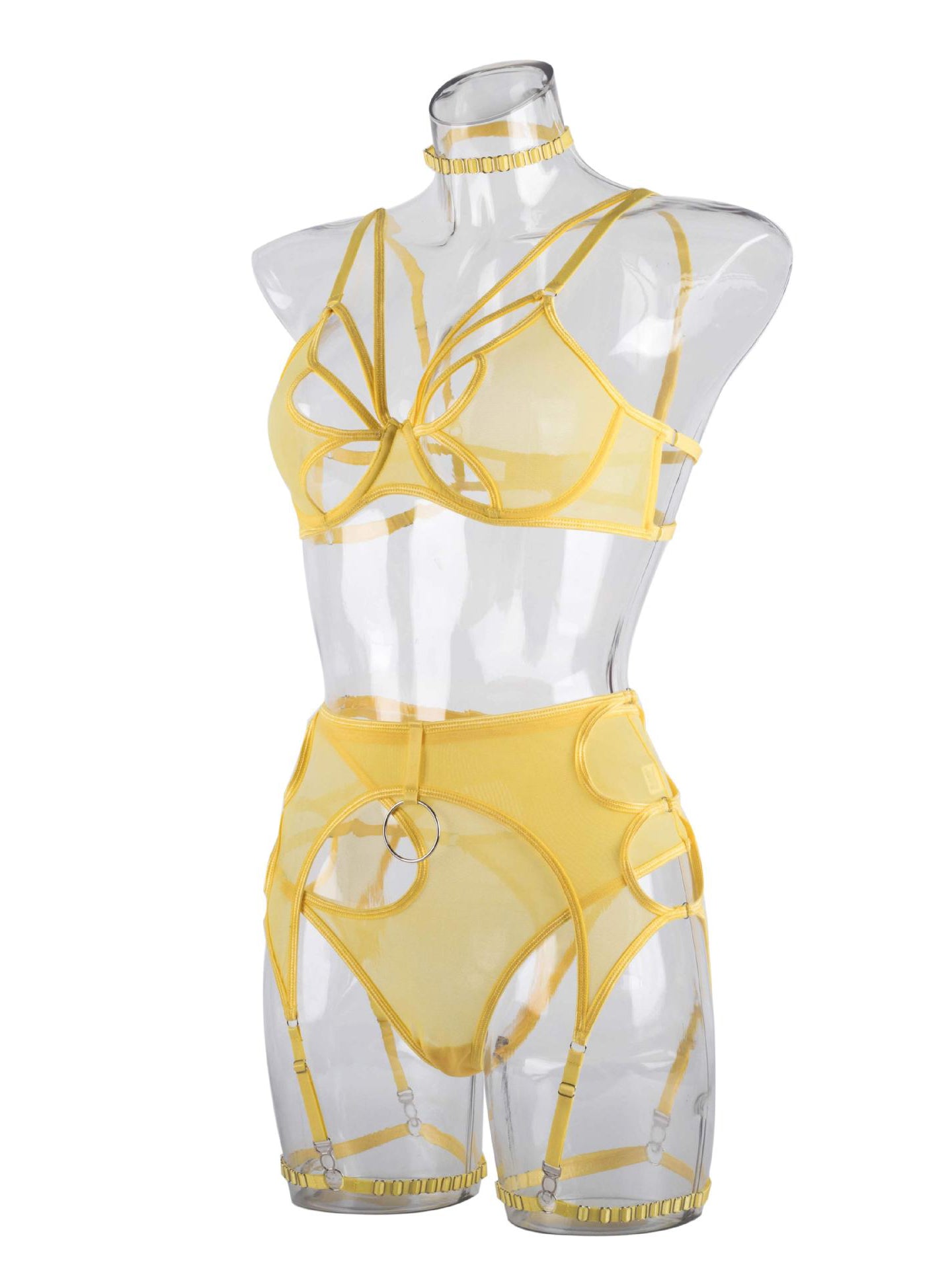 Sexy butterfly lingerie five piece set