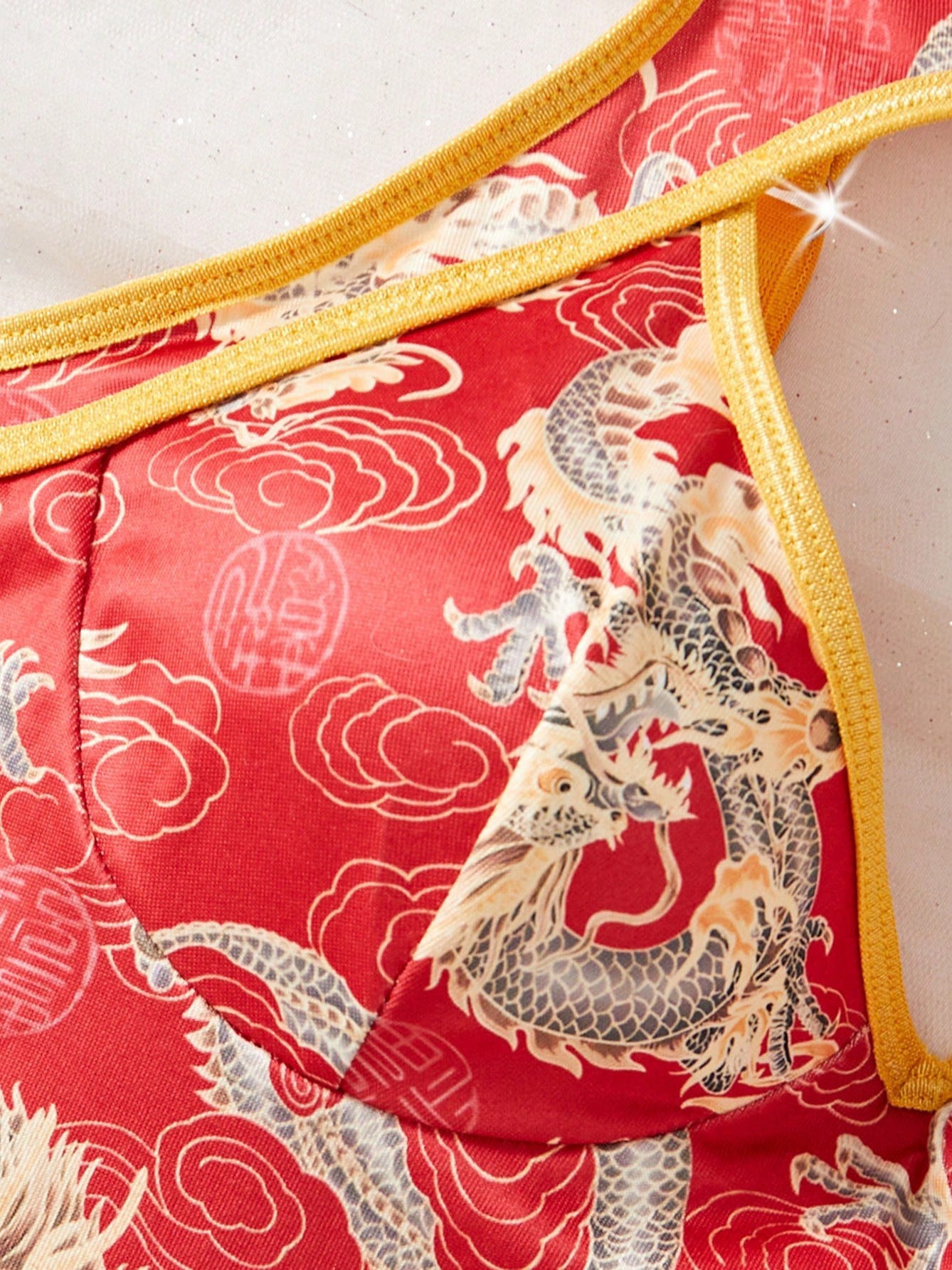 Sexy qipao-style lingerie dress with dragon print