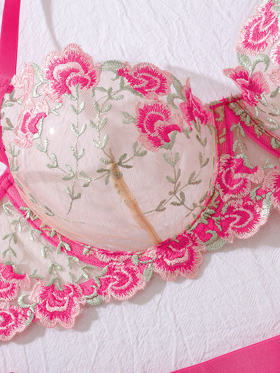 New style flower underwear four piece sexy suit