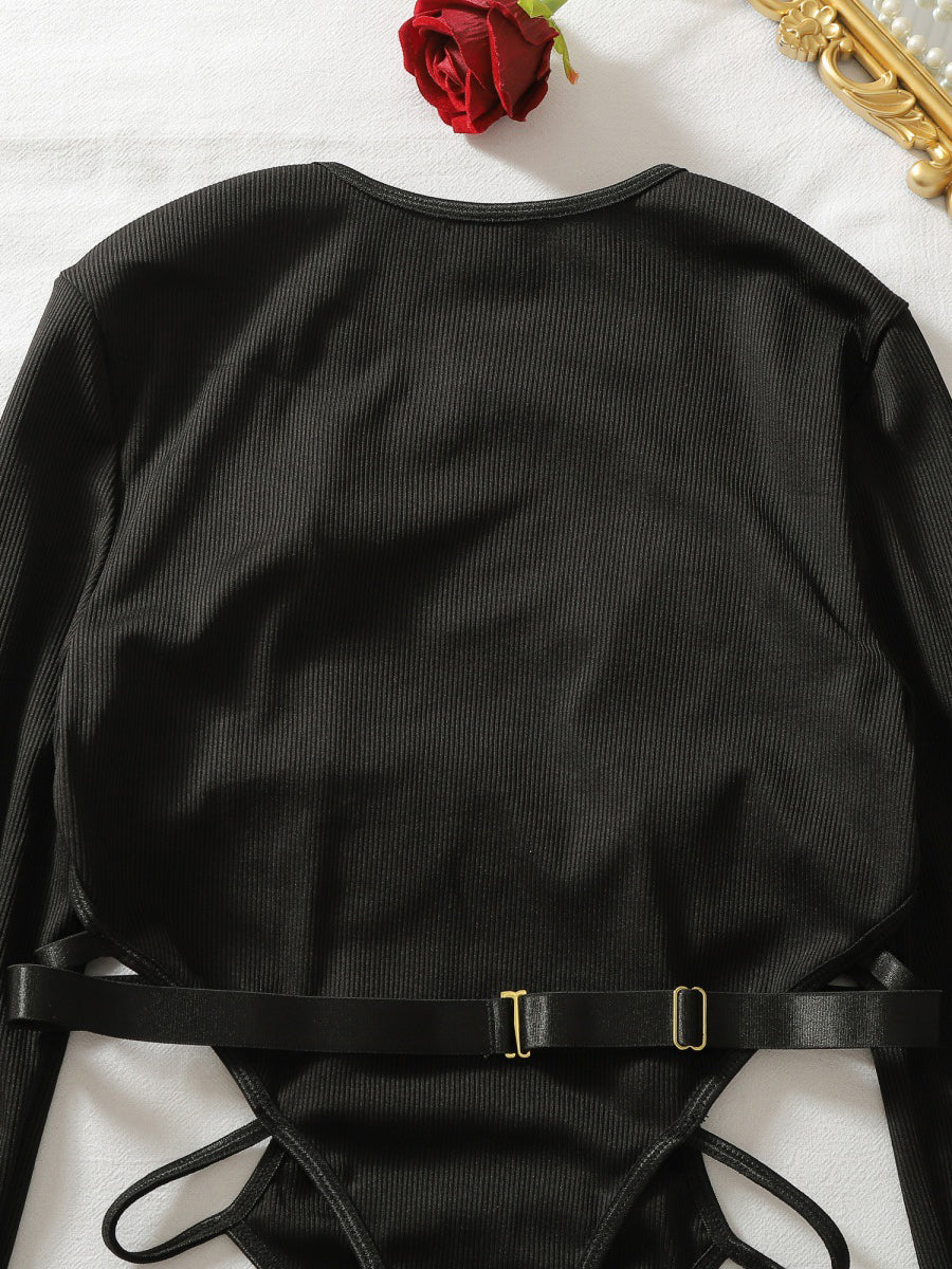 Hot-selling, sexy, long-sleeved, cut-out, open-crotch bodysuit.