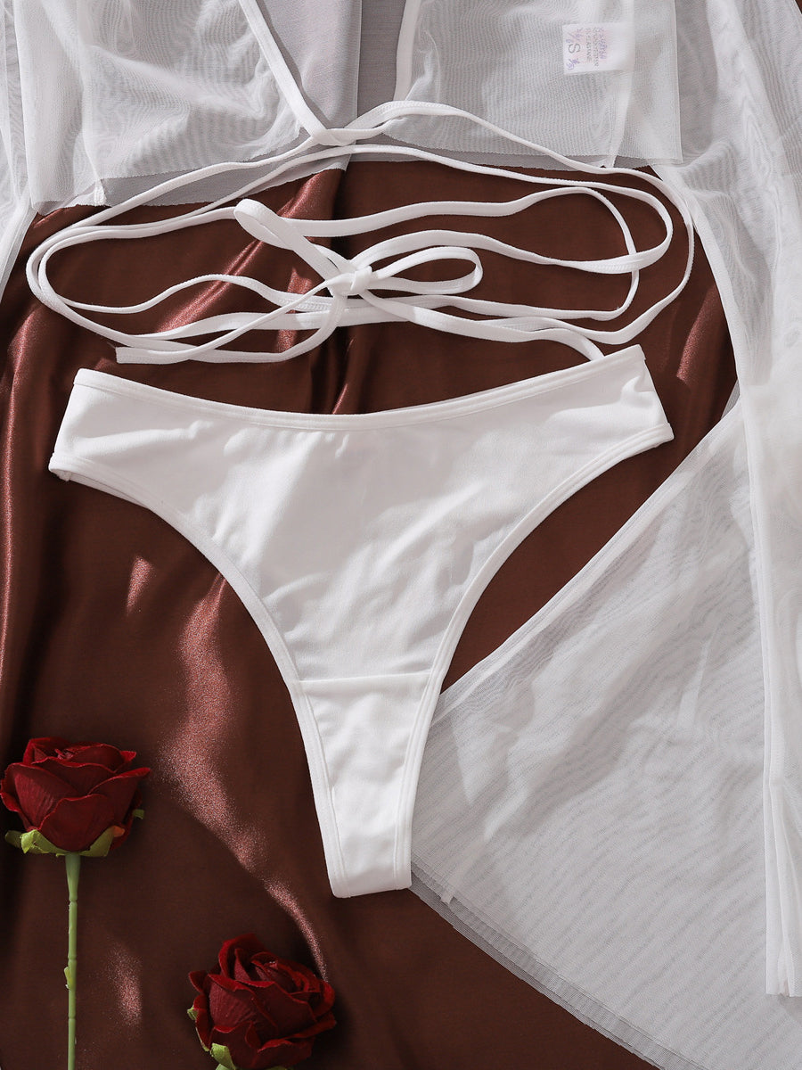 Sexy see-through mesh body shaping sexy underwear pants set
