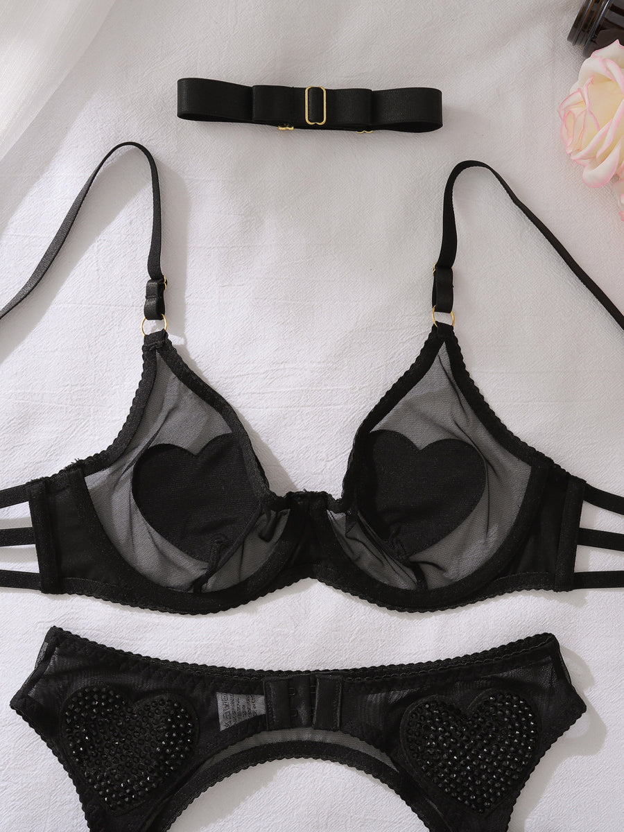 New sexy heart underwear five-piece set