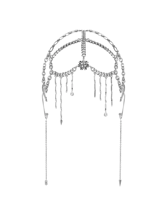 Cornflower Emblem Chain Hair Accessory