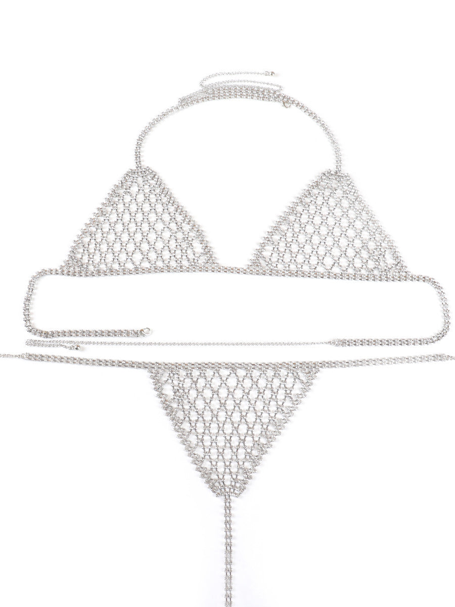 Sexy rhinestone underwear set