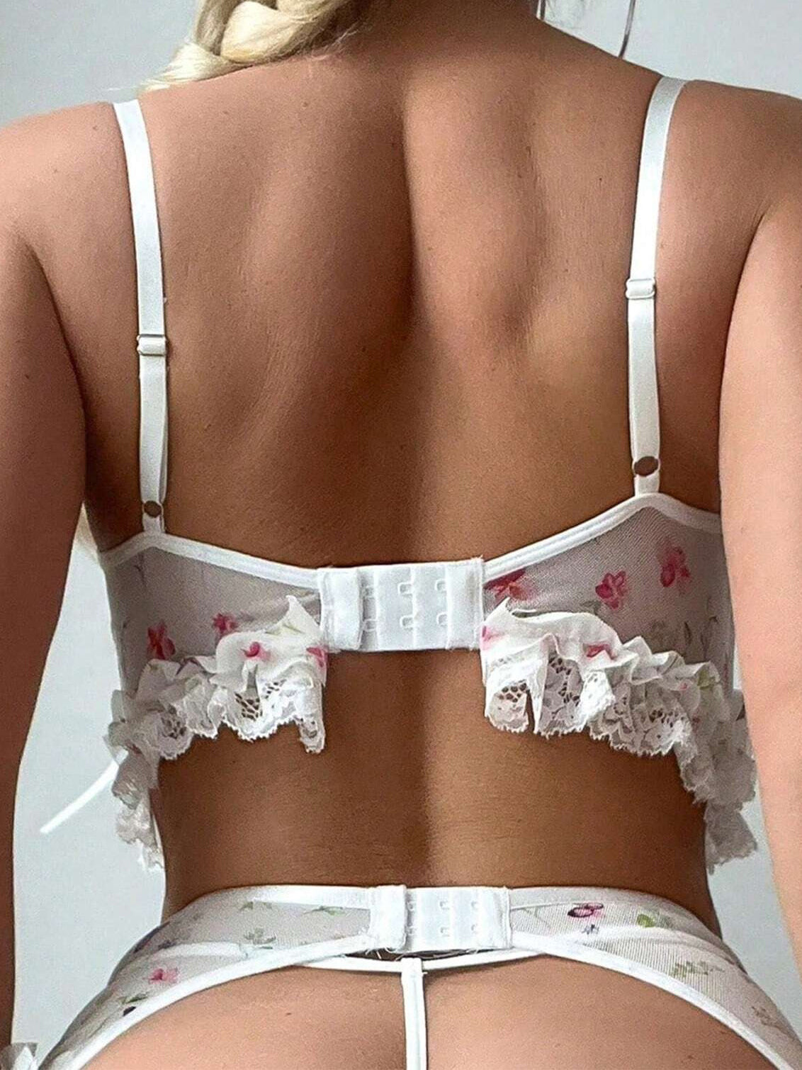 Sexy rural style erotic lingerie and stockings set