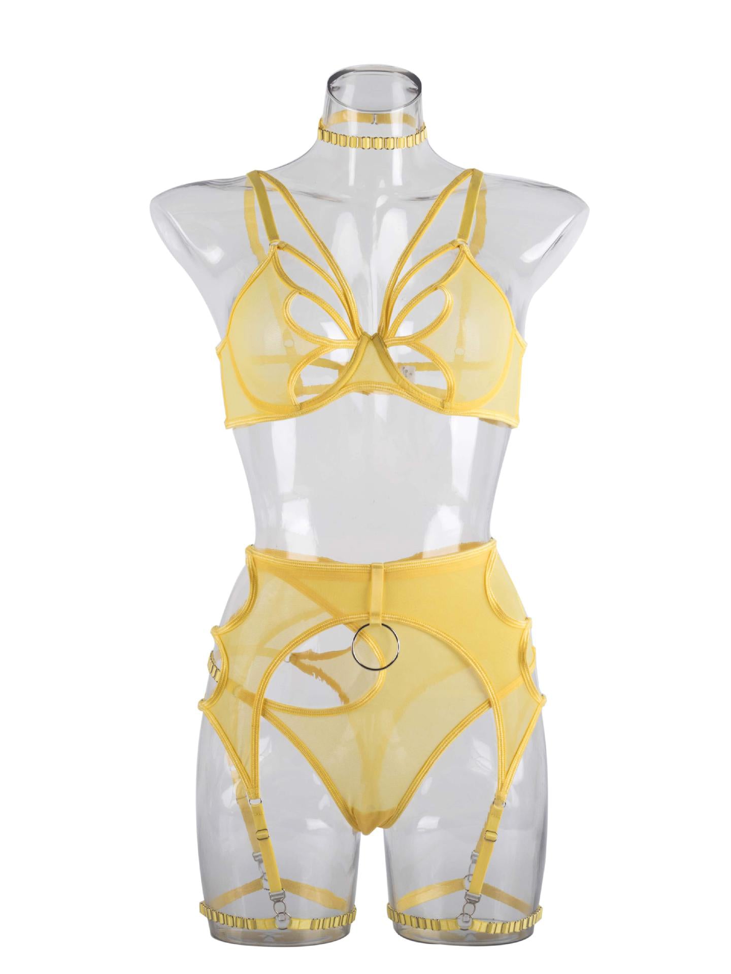 Sexy butterfly lingerie five piece set