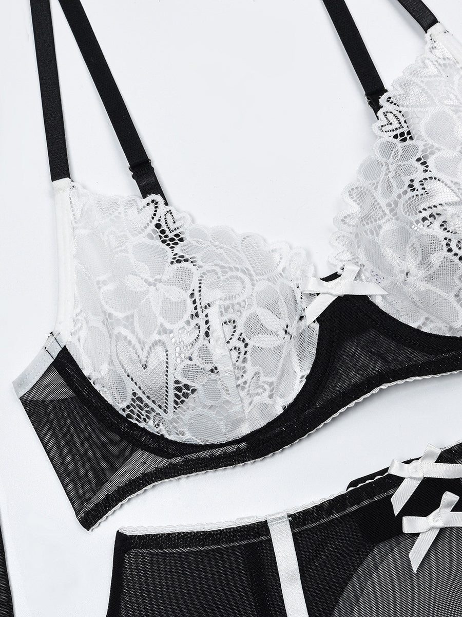 Sexy lace bow underwear five-piece set