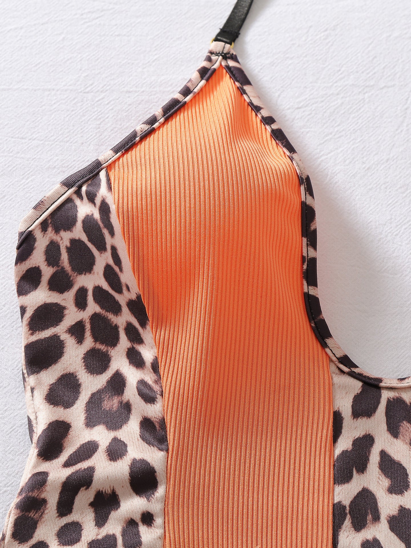New Sexy Open-Crotch Bodysuit with Colorful Leopard Print