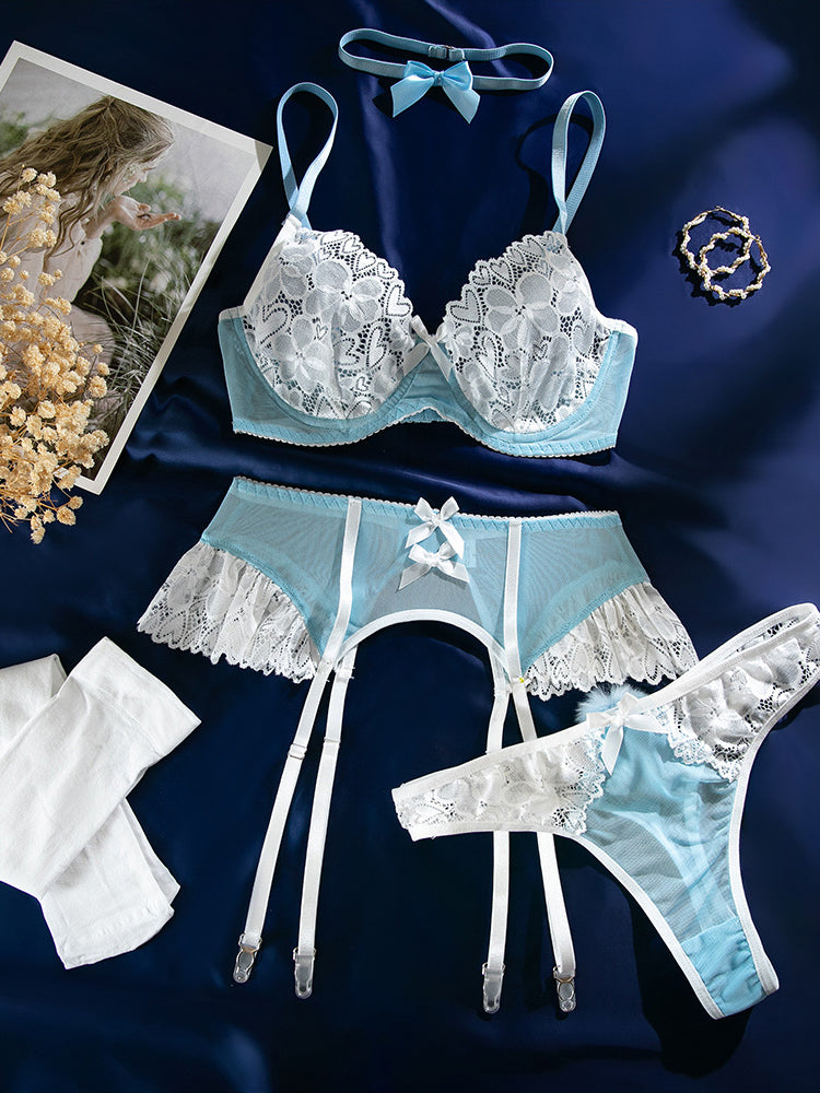 New Sexy lace lingerie five piece set