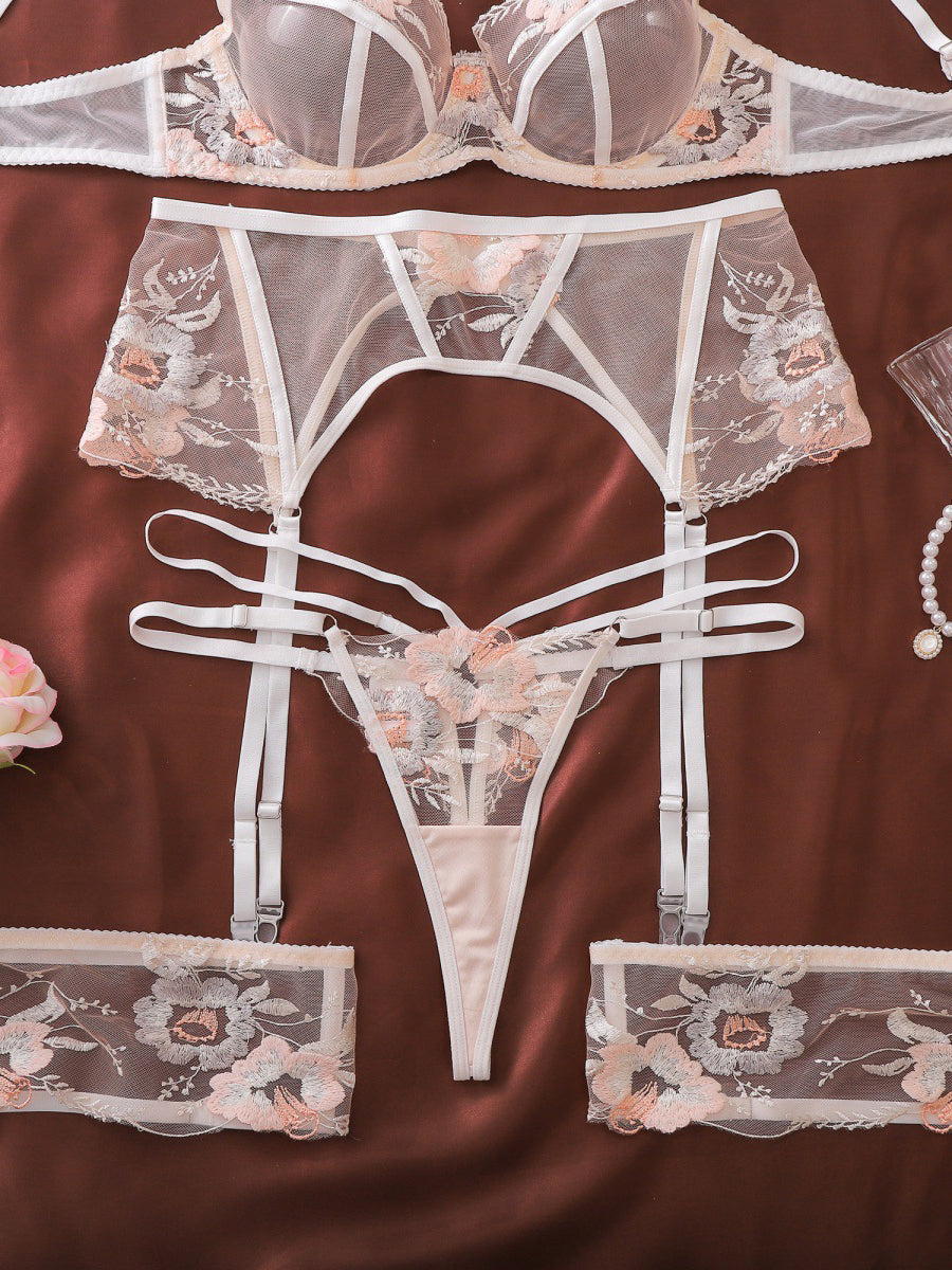 New Floral Embroidered Sexy Lingerie Set
