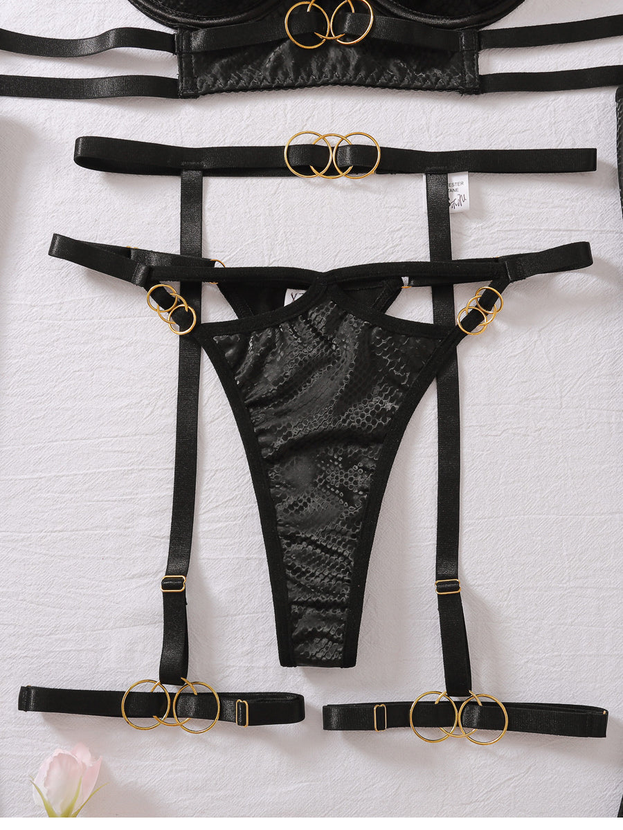 Sexy hot sale hollow sexy underwear four-piece set