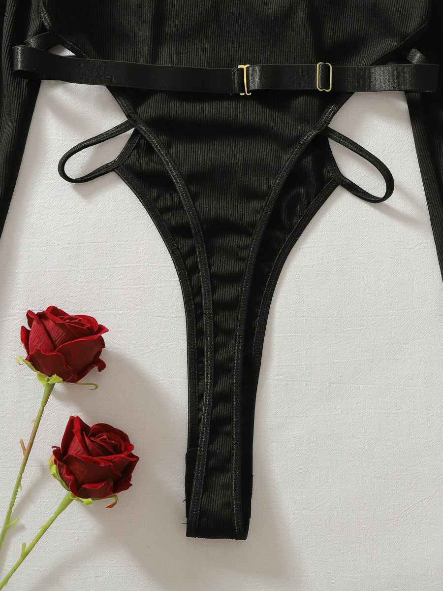 Hot-selling, sexy, long-sleeved, cut-out, open-crotch bodysuit.