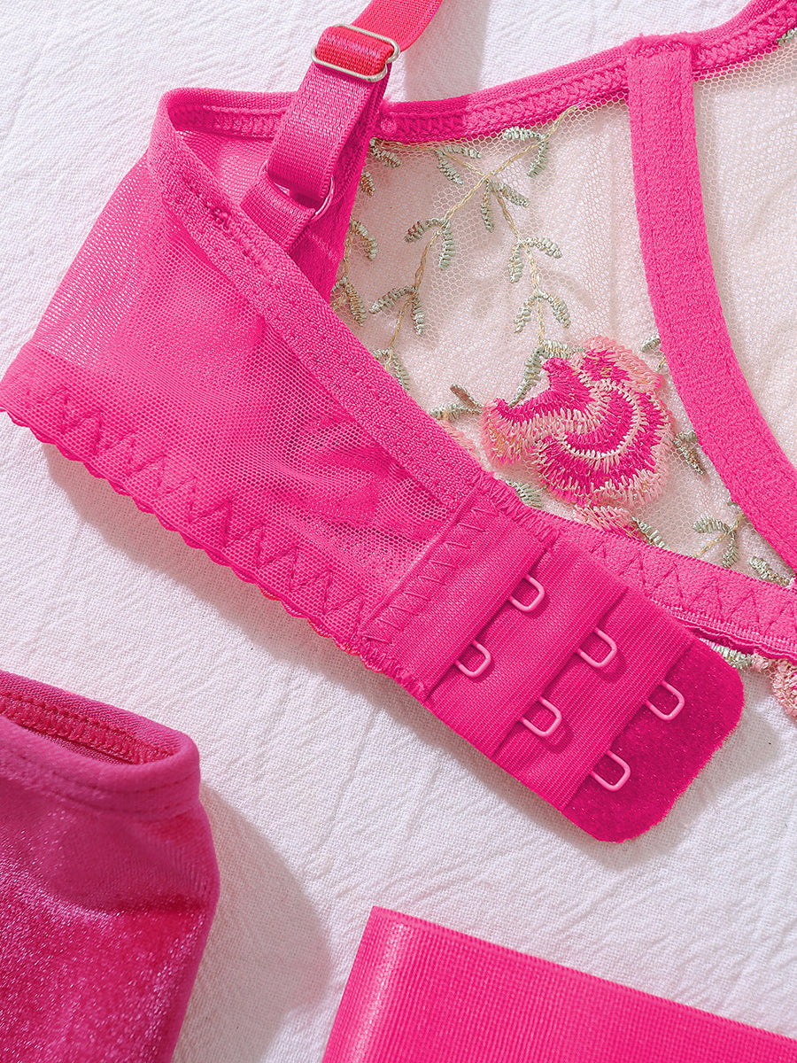 New style flower underwear four piece sexy suit
