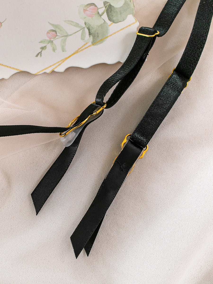 Embroidered new sexy lingerie 4-piece set