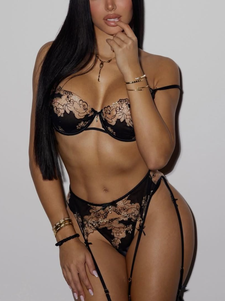 Floral Embroidered Bowknot Sexy Lingerie Set