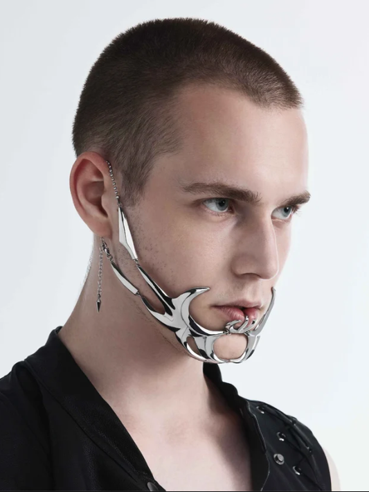 Intrusion Alien Face Jewelry/Lip Ring & Clip/Earring Set (Non-piercing)
