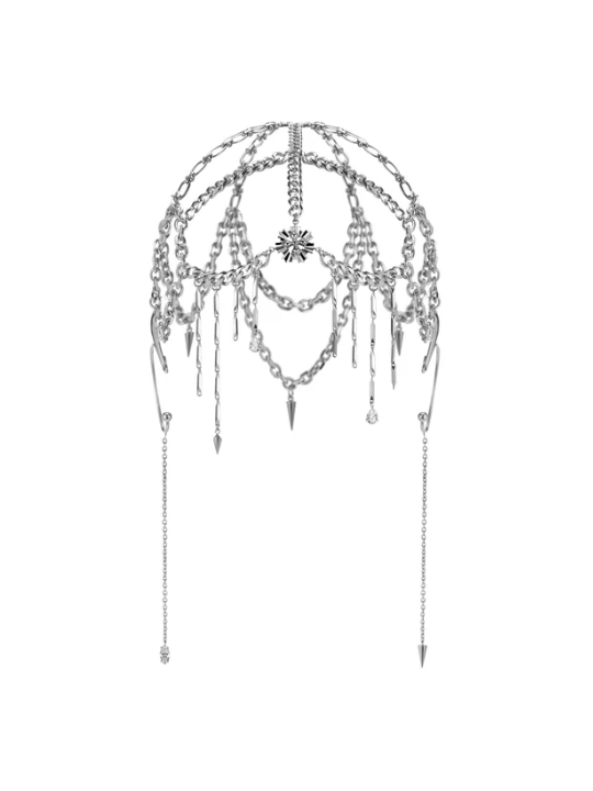 Cornflower Emblem Chain Hair Accessory