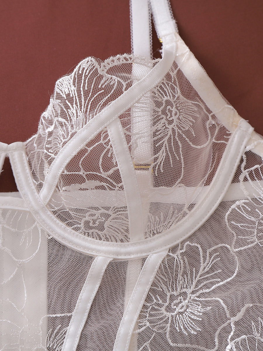 Best-Selling New Arrival: Floral Embroidered, Sexy, Body-Shaping Lingerie Set