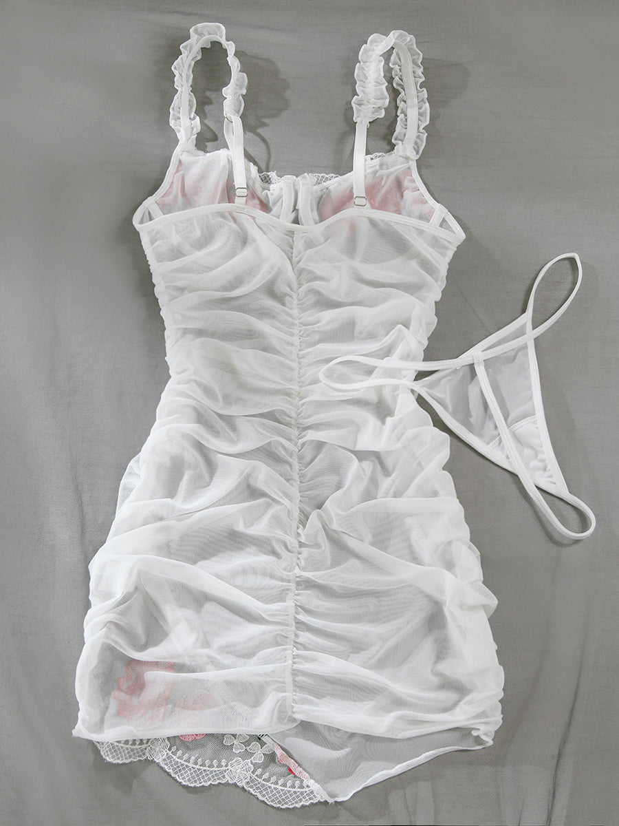 Sexy flower mesh Sleepdress set