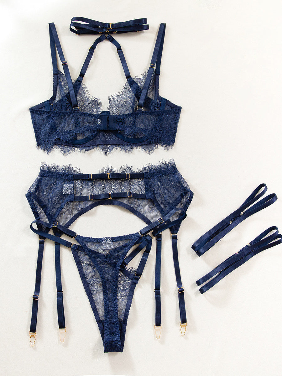 Sexy lingerie lace eyelash lace sexy lingerie set