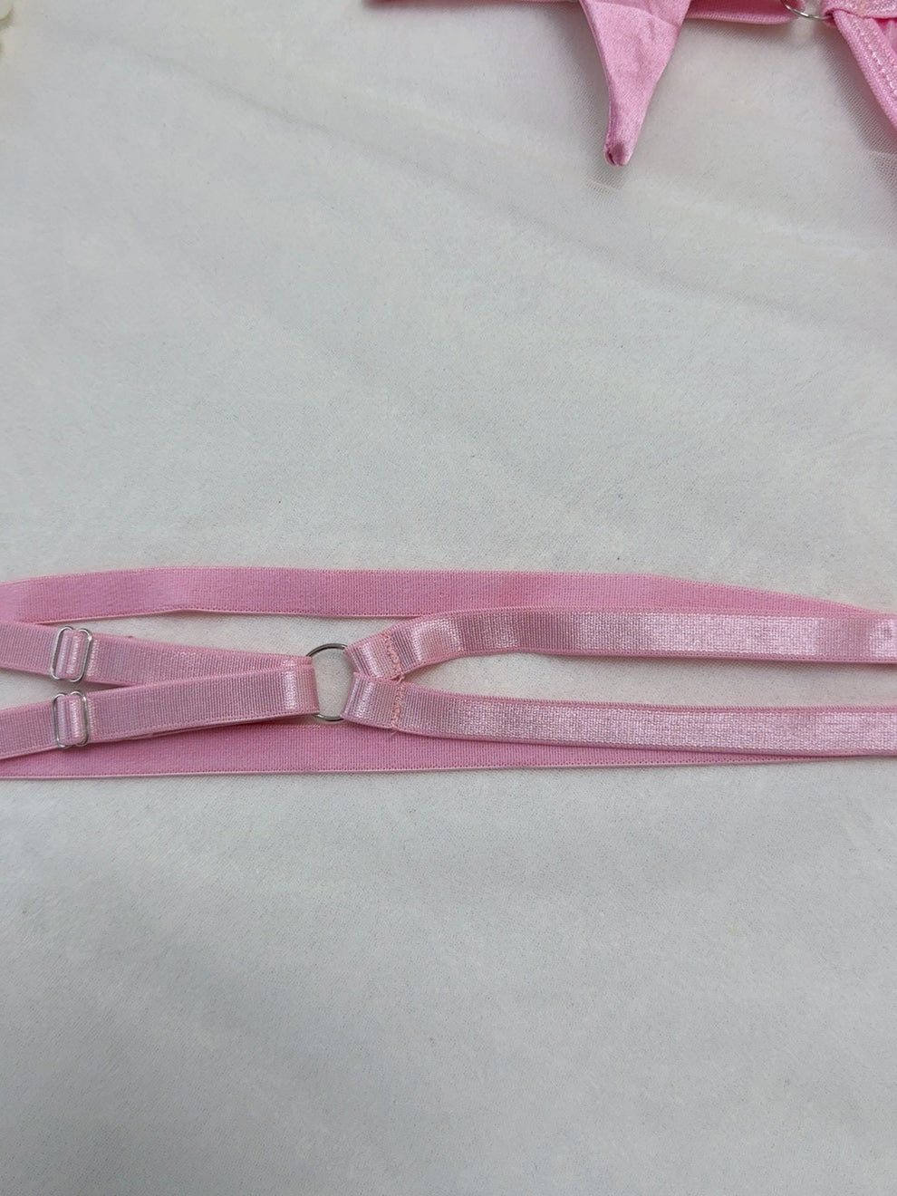 Erotic Satin Cut Out Bow Sexy Ladies Lingerie Set