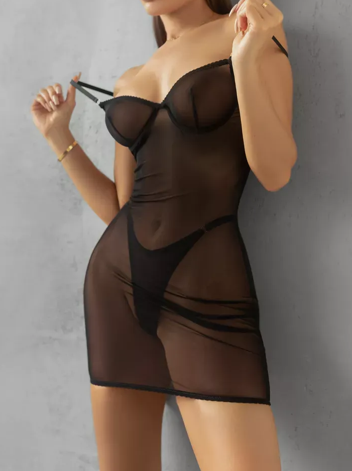 Mesh sexy suspender underwear transparent lace sexy underwear temptation jumpsuit nightdresst